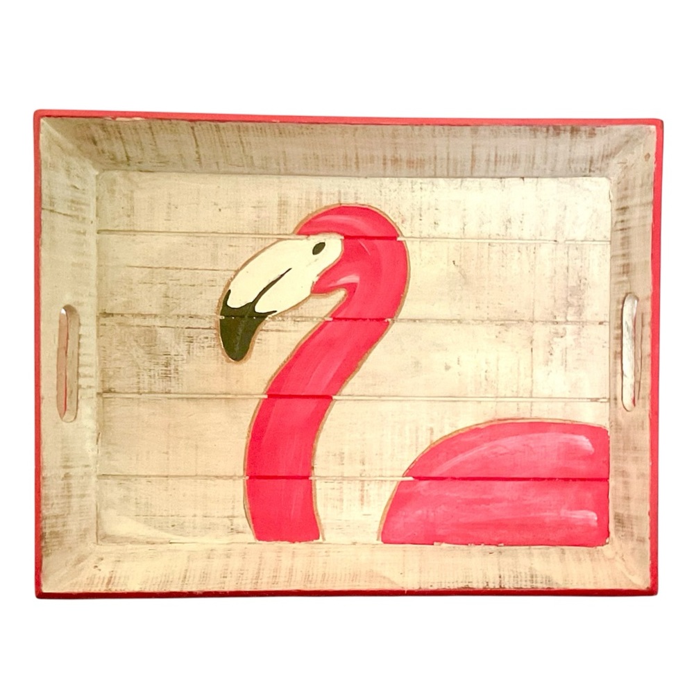 Flamingo Wooden Serving Tray